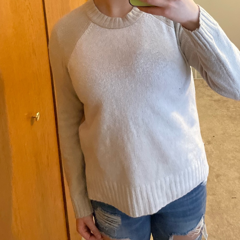 Medium time and tru cream, beige, and tan cotton sweater